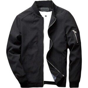 Men's Slim Fit Lightweight Softshell Flight Bomber Jacket Coat